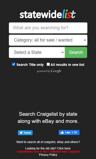 search all craigslist|statewide craigslist search tempest.